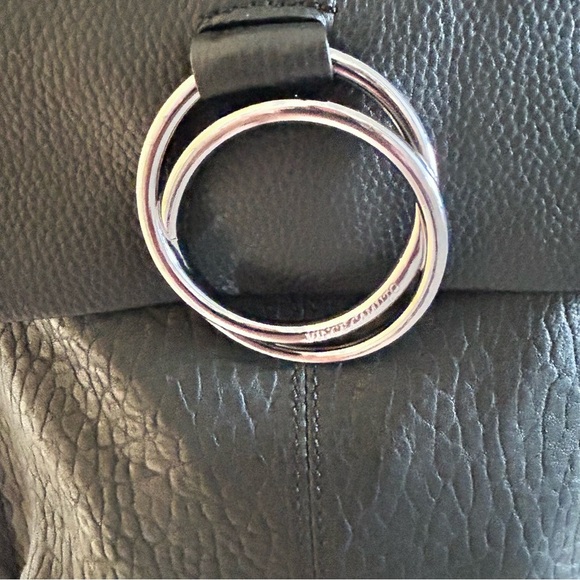 Vince Camuto Black Leather Crossbody Bag with Silver Hardware - Picture 5 of 8